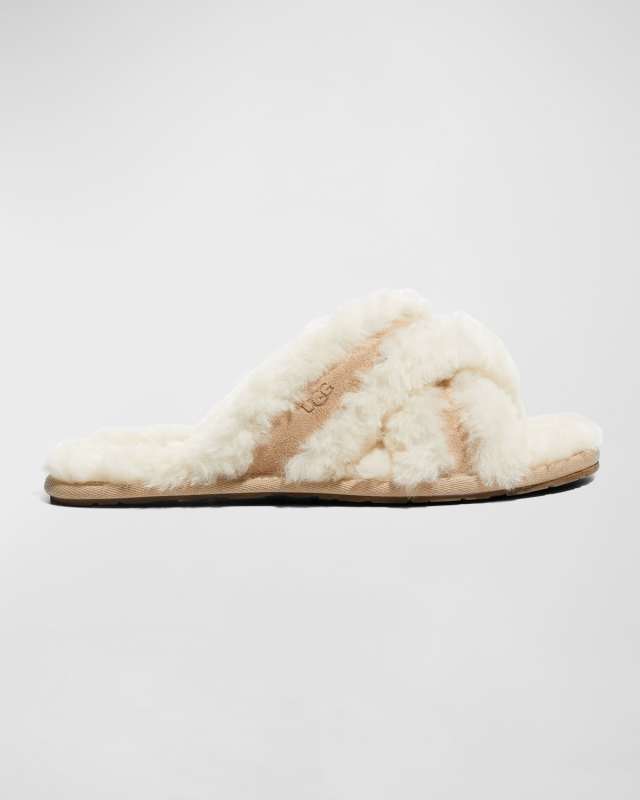 Scuffita Crisscross Shearling Slippers
